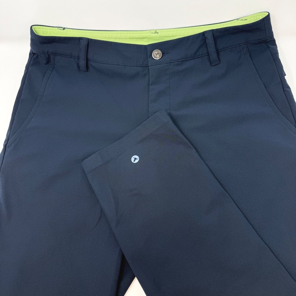 Birddogs Mens 32x32 Navy Blue Tapered Tech Golf Pants Performance Trousers FLAW